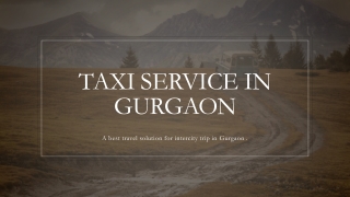 Taxi Service in Gurgaon