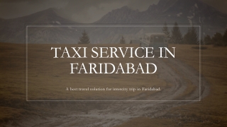 Taxi Service in Faridabad