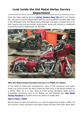 Look Inside the Hot Metal Harley Service Department