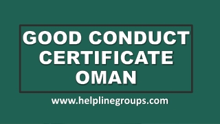 Good Conduct Certificate Oman