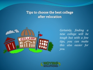 Tips to choose the best college after relocation