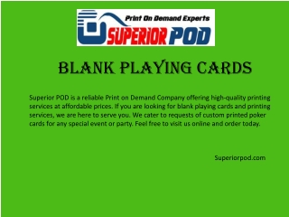 Superiorpod.com - Blank Playing Cards