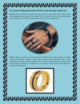The Trendy Wedding Bands those will Meet Your Marriage Couple Goal