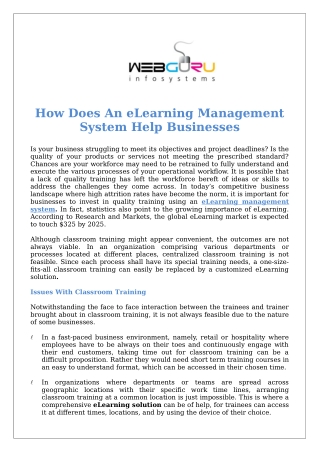 How Does An eLearning Management System Help Businesses