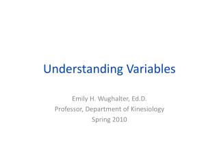 Understanding Variables