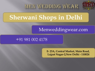 Sherwani Shops in Delhi