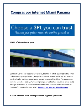 Compras por internet Miami Panama