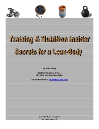 Training & Nutrition Insider Secrets for a Lean-Body