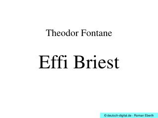 Theodor Fontane Effi Briest