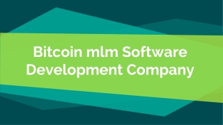 Cryptocurrency MLM Software Company