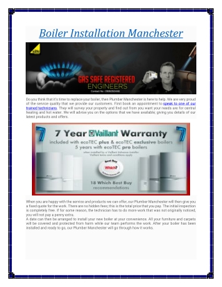 Boiler Installation Manchester