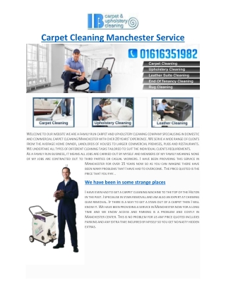 Carpet Cleaning Manchester Service