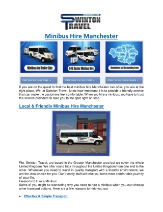 Minibus Hire Manchester