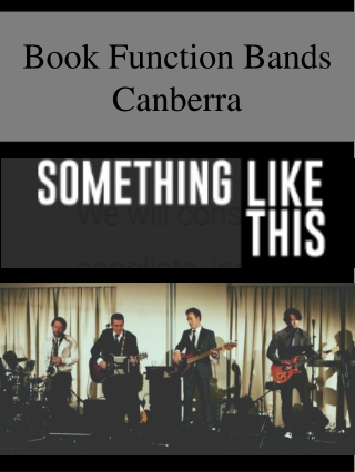 Book Function Bands Canberra