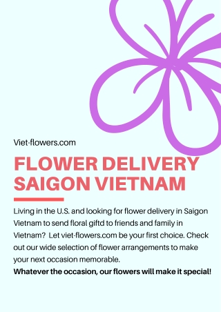 Flower Delivery Saigon Vietnam through Viet-flowers.com