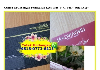 Contoh Isi Undangan Pernikahan Kecil 0818 0771 6413[wa]