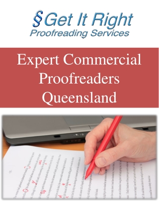 Expert Commercial Proofreaders Queensland