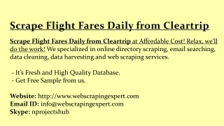 Scrape Flight Fares Daily from Cleartrip