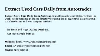 Extract Used Cars Daily from Autotrader