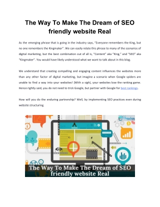 The Way To Make The Dream of SEO friendly website Real