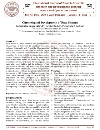 Chronological Development of Rasa Shastra