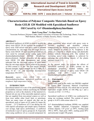 Characterization of Polymer Composite Materials Based on Epoxy Resin GELR 128 Modified with Epoxidized Sunflower Oil Cur