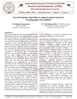 Novel Promising Algorithm to suppress Spoof Attack by Cryptography Firewall2014