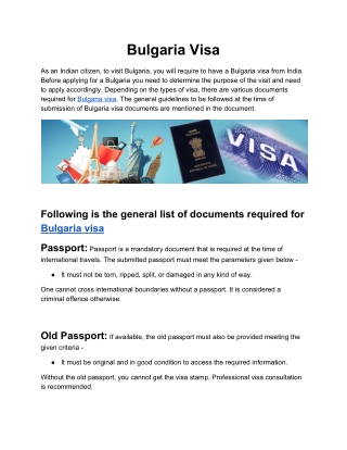 Bulgaria Visa
