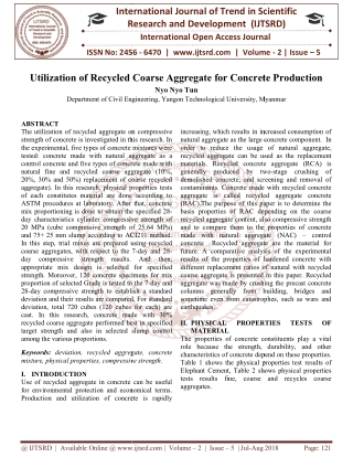 Utilization of Recycled Coarse Aggregate for Concrete Production