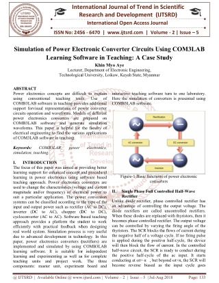 Simulation of Power Electronic Converter Circuits Using COM3LAB Learning Software in Teaching A Case Study