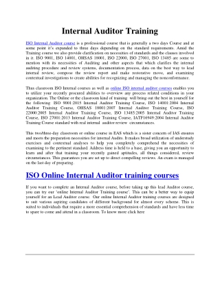 Online ISO internal Auditor Training | ISO Auditor Training in Vietnam | ISO Internal Training Online
