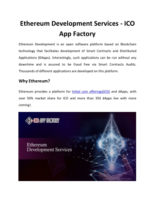 Ethereum Development Services - ICO App Factory