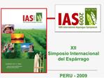 XII Simposio Internacional del Esp rrago PERU - 2009