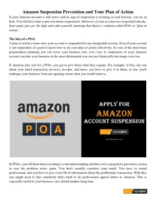 POA to Reinstate Amazon Seller Account
