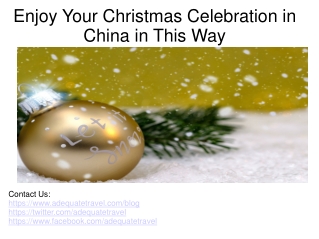 Enjoy Your Christmas Celebration in China in This Way