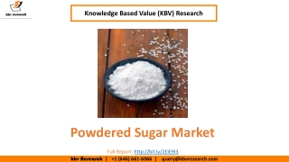 Powdered Sugar Market Size- KBV Research