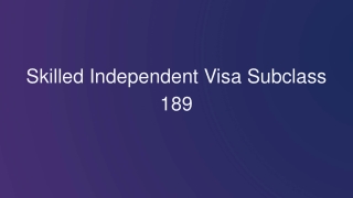 Visa Subclass 189 | 189 Visa Australia