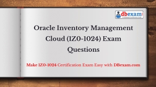 [PDF] Oracle Inventory Management Cloud (1Z0-1024) Exam Questions