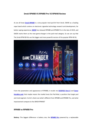 Smok RPM80 VS RPM80 Pro VS RPM40 Review