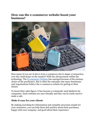 How can the e-commerce website boost your business?