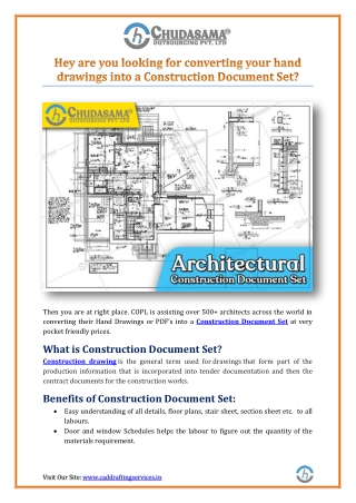 Hey are you looking for converting your hand drawings into a Construction Document Set