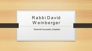 Rabbi David Weinberger - Taught Classes in Jewish Law & Philosophy