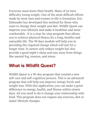 Wildfit Quest Review – What Really Sent Me Into Near Depression?