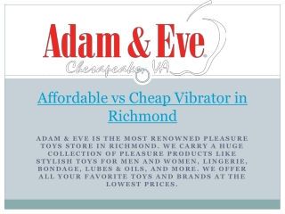 Affordable vs Cheap Vibrator in Richmond