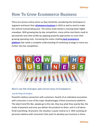 grow Ecommerce Business