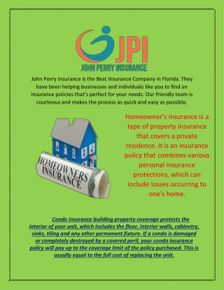 John Perry insurance is the Best Insurance Company in Florida