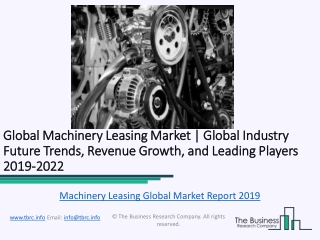 Global Machinery Leasing Market Report 2019