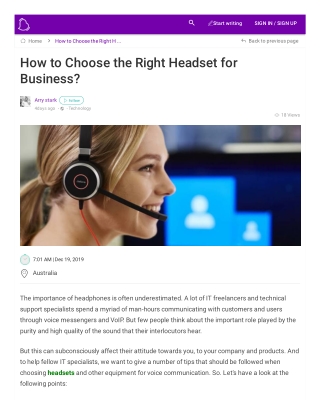 How to Choose the Right Headset for Business?