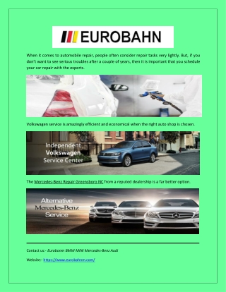 Eurobahn: BMW Repair Service at Fair Price