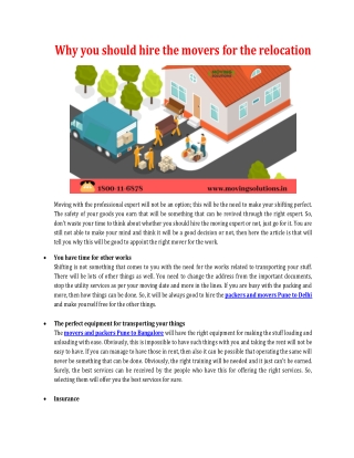 Why you should hire the movers for the relocation